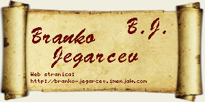 Branko Jegarčev vizit kartica